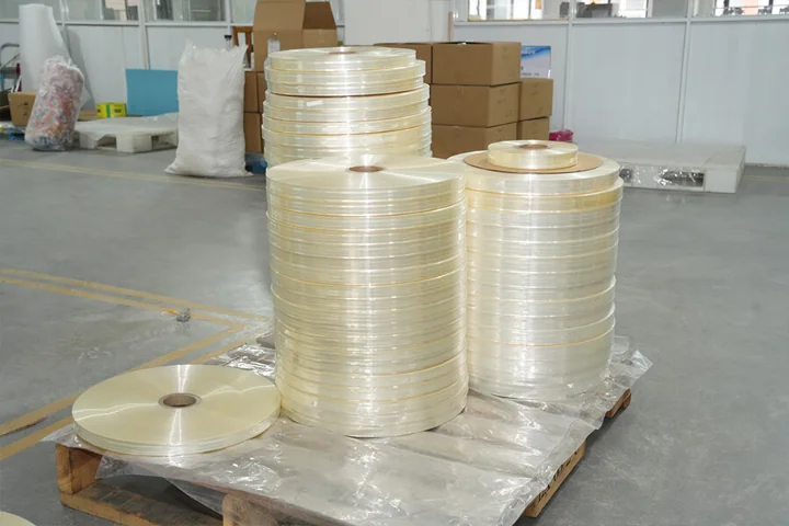 stacks of shrink film rolls